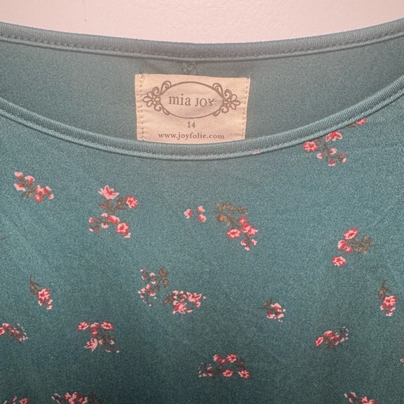 Joyfolie Mia Joy Girls Floral Shay Teal High Low Maxi Party Dress Size 14 - Picture 3 of 4